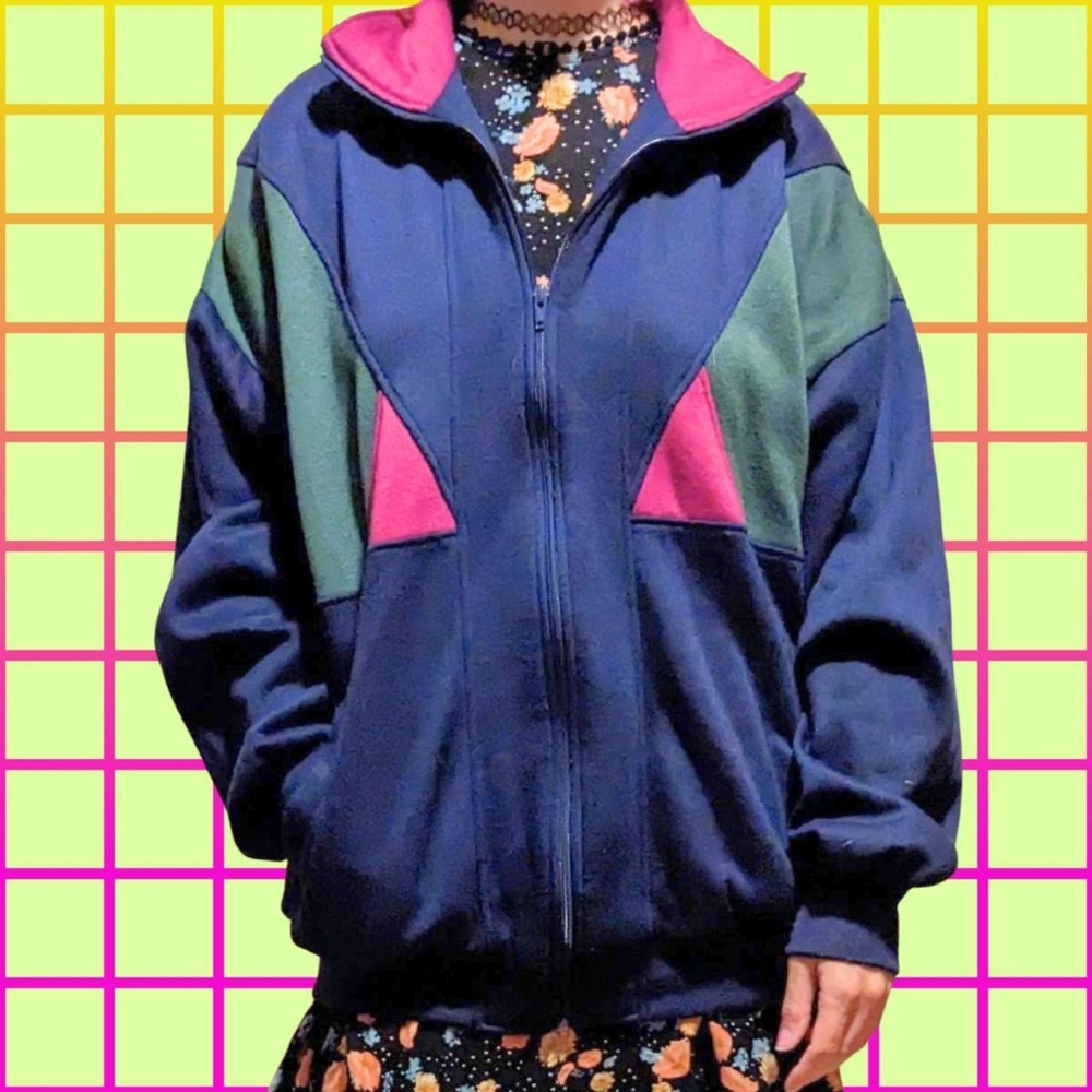 80s Multicolored Geometric Jacket!